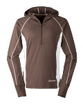 Cloudveil Run Don't Walk Performance 1/2 Zip Hoodie Women's (Chocolate / Bright White)