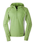 Cloudveil Run Don't Walk Performance 1/2 Zip Hoodie Women's (Erb Green / Bright White)