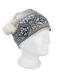 Dale of Norway Fjord Windstopper Hat (Cream / Drk Charcoal / Raspberry)