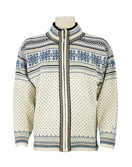 Dale of Norway Grotli Cardigan (Cream / Bluebird / Light Charcoa