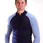 Dale of Norway Long Sleeves Base Layer W/ Zipper Men's (Navy / Aqua)