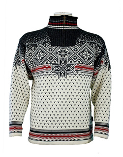 Dale of Norway Savalen Windstopper Sweater Men's (Cream / Drk Charcoal / Raspberry)