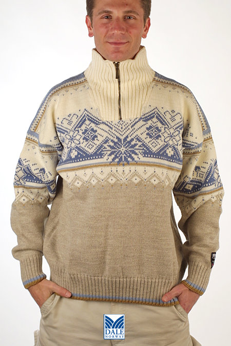 Dale of Norway St. Moritz Ski Sweater (Mixed Beige / White)