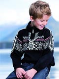 Dale of Norway Stetind Sweater Kids' (Black / Vino Tinto / Cream)