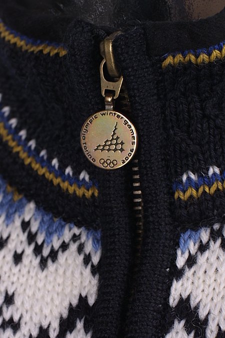 Dale of Norway Torino Olympic Sweater (Navy) Zipper Detail