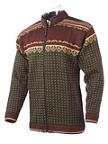 Devold Eikesdal Sweater (Olive / Red)