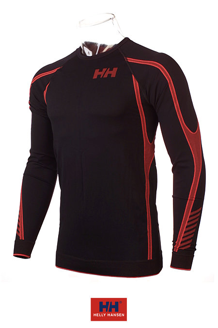 Helly Hansen LIFA DRY SLX Seamless Top Men's (Black / Red)