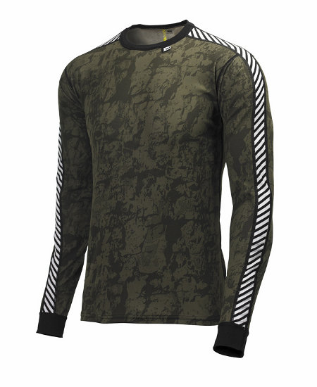 Helly Hansen Stripe Graphic Base Layer Men's (Olive Night)