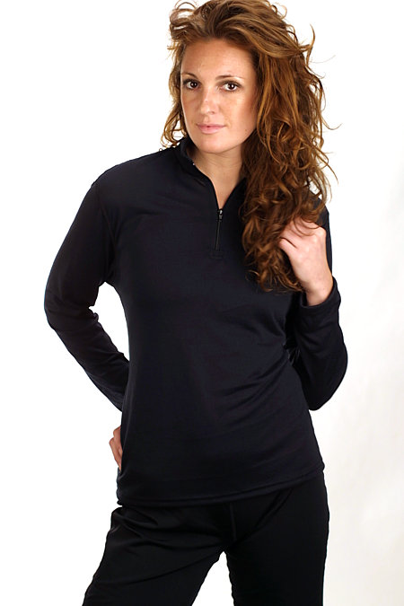 Hot Chillys Pepperskins Zip T Women's (Black)