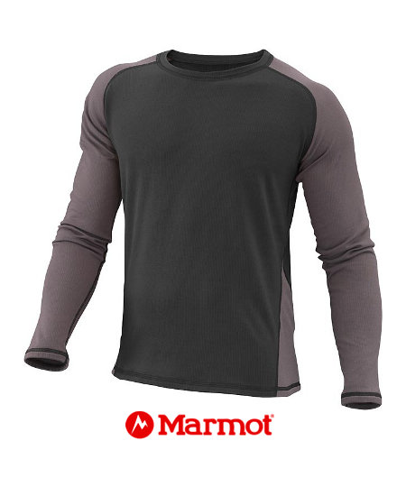 Marmot Midweight Crew Long Sleeve Men's (Black / Afterdark)