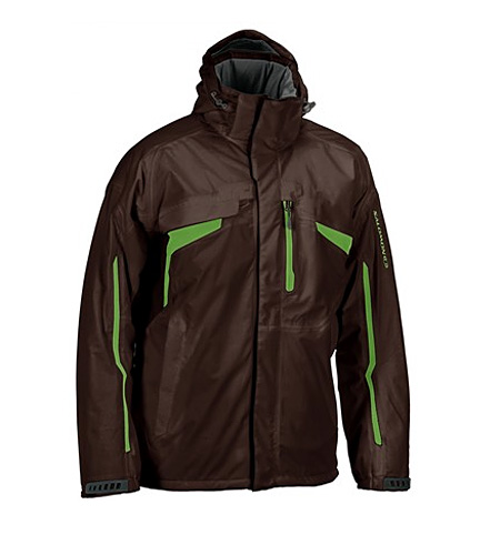 Salomon Evo Soft Shell Jacket Men's (Absolute Brown-X / Pop Gree