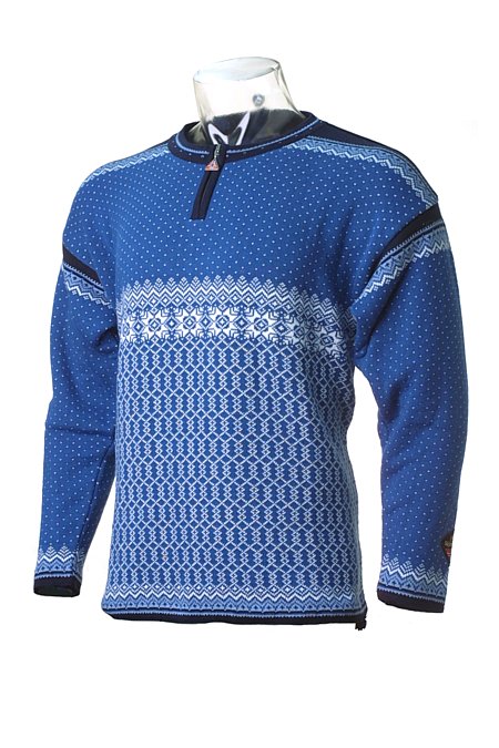 Skjaeeland Norefjell Cotton Sweater Blue