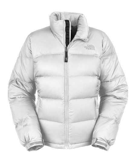 women's white north face puffer jacket