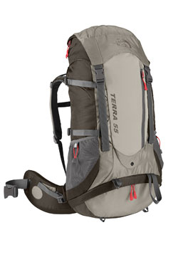 The North Face Terra 55 Hiking Backpack Women's (Weimaraner Brown / Fossil Ivory)