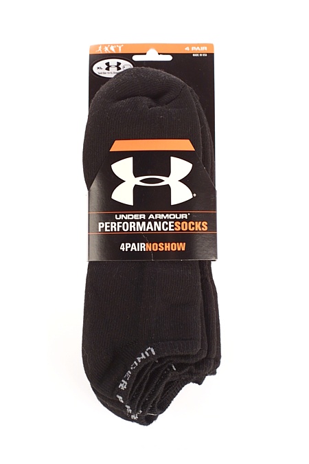 Under Armour All Season No-Show Socks 4-Pack (Black)