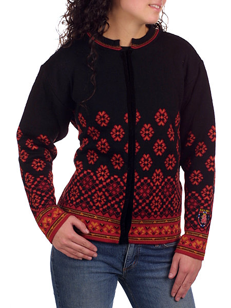 Selbu Rose Cardigan Women's (Red / Black)