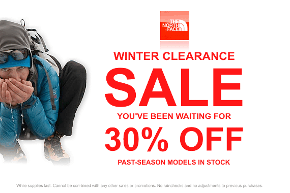 The north clearance face clearance sale